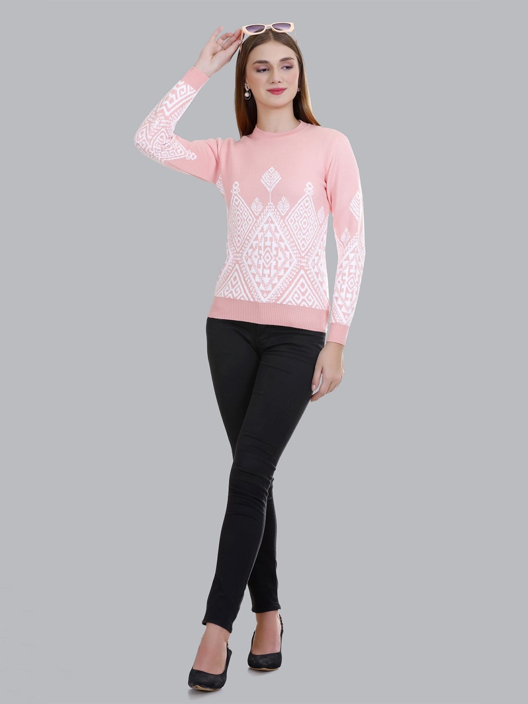 

SOSHAGUN OSWAL Women Woollen Cardigan, Pink