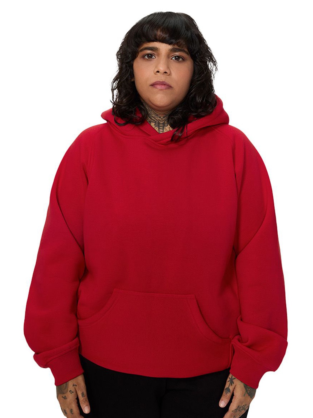 

Ludic Unisex Hooded Cotton Pullover Sweatshirt, Red