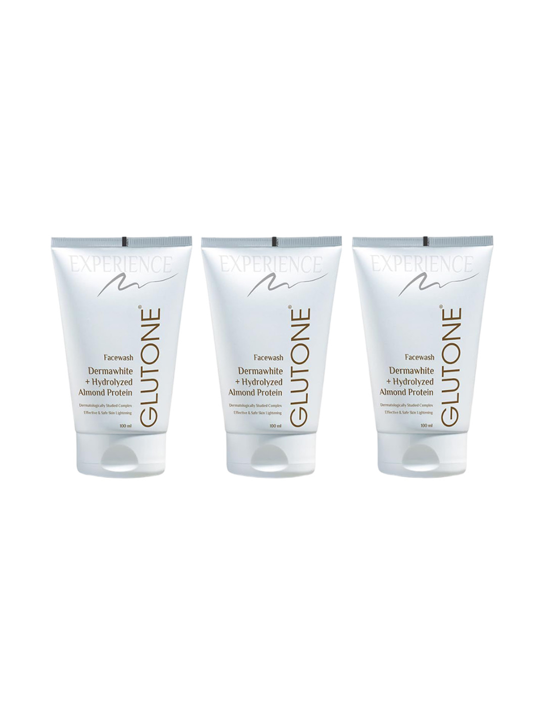 

GLUTONE Set of 3 Dermawhite + Hydrolyzed Almond Protein Face Wash with Papaya - 100ml each, White