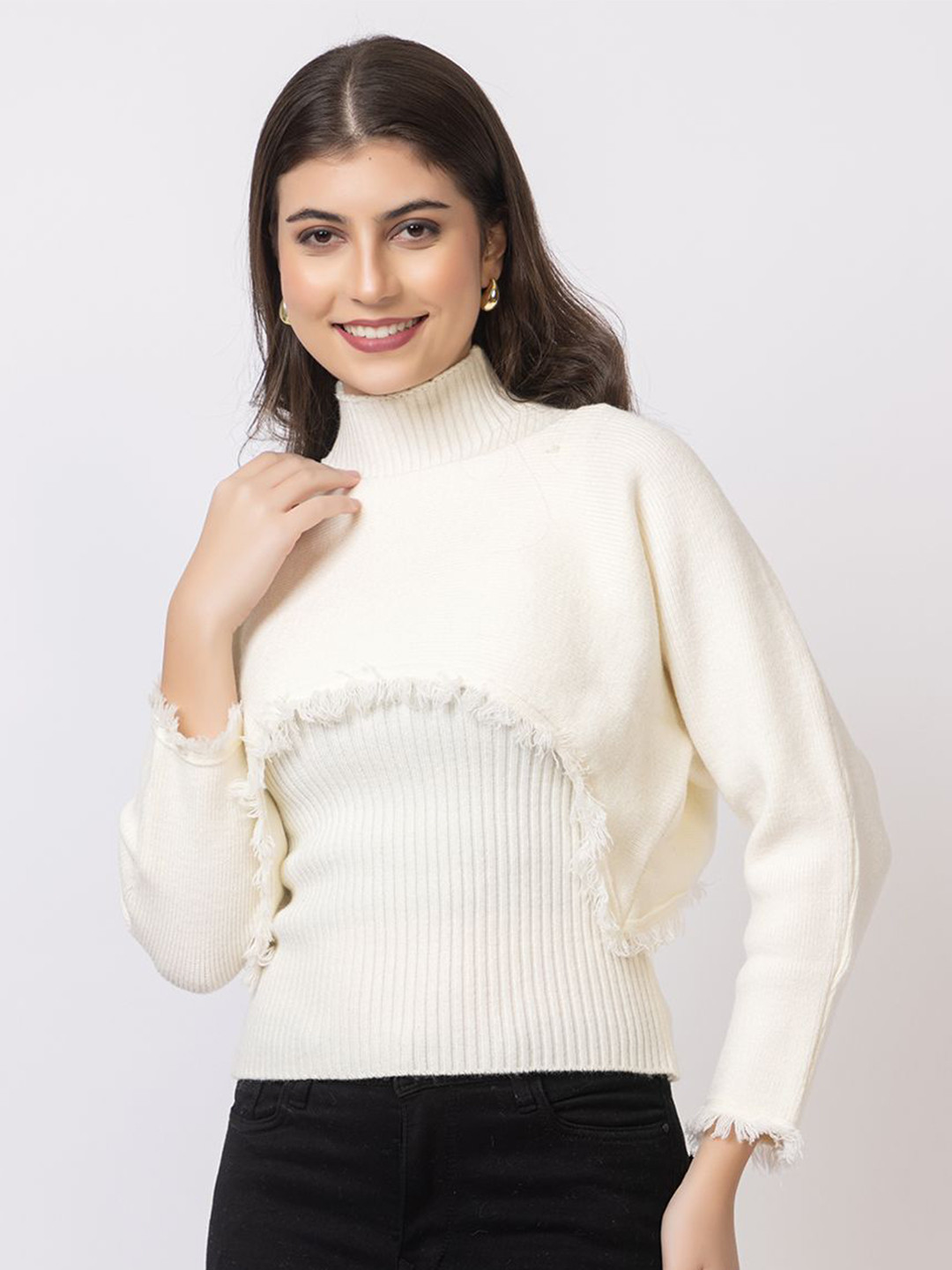 

GFO Women Woollen Pullover Sweaters, White