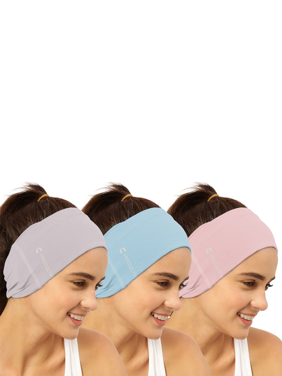 

FREECULTR Pack Of 3 Unisex Bandana Headband, Peach