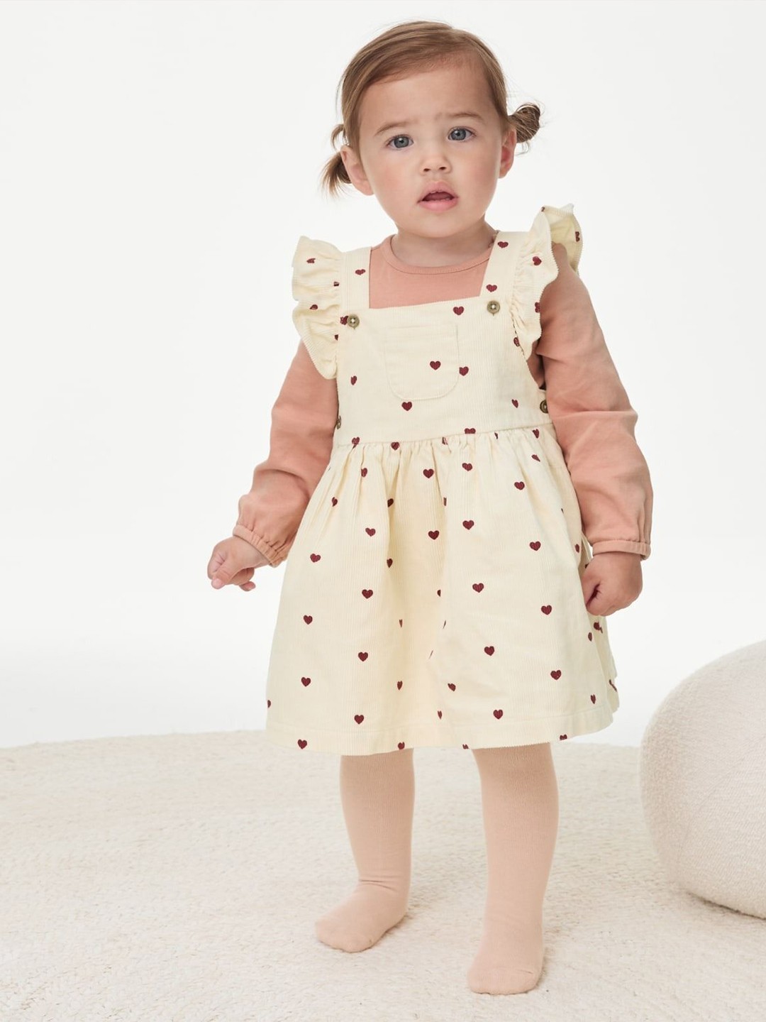 

Marks & Spencer Girls Printed Fit and Flare Dress, Cream