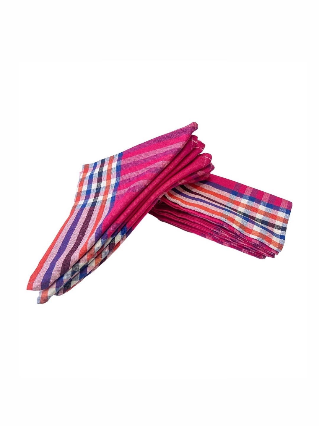

Lushomes 12 Pieces Fuchsia & White Striped Pure Cotton Kitchen Towels
