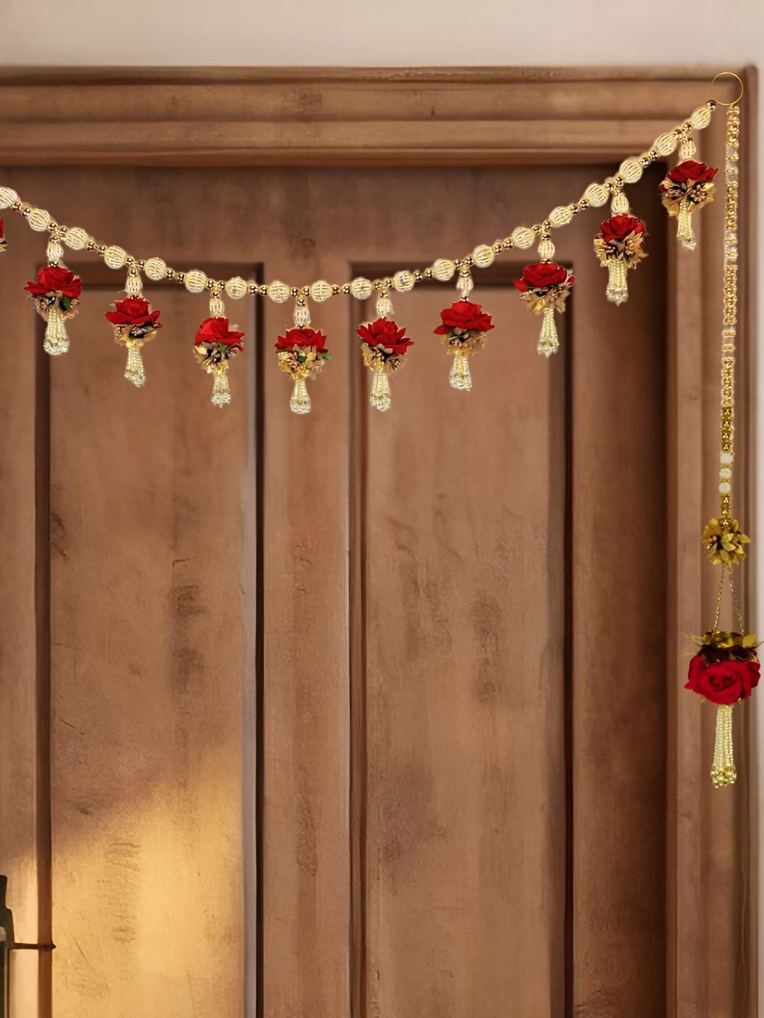 

THE HOME CO. 2 Pcs Rose Toran With Flower Shape Side Hanging, Multi