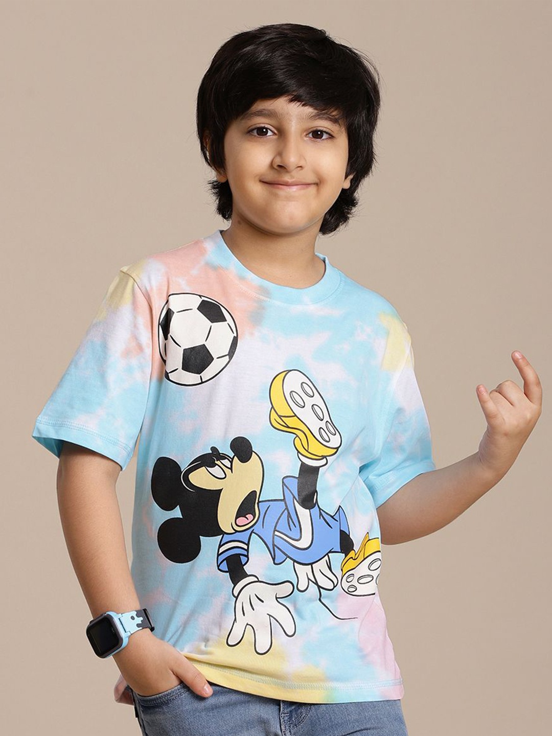 

Kids Ville Boys Mickey & Friends Graphic Printed Round Neck Cotton T-shirt, Blue