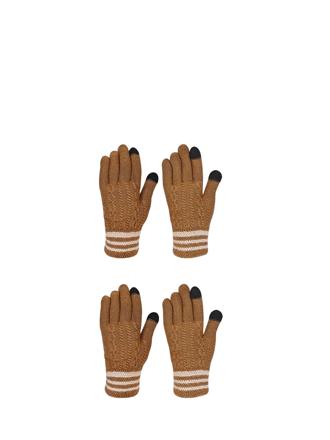 

LOOM LEGACY Men Pack of 2 Acrylic Touchscreen Gloves, Brown