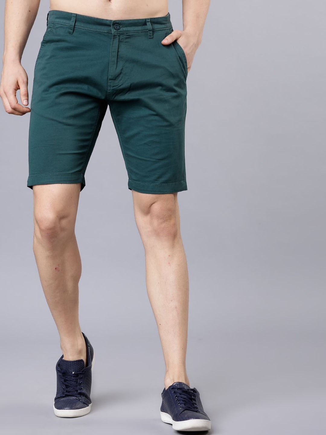 

HIGHLANDER Men Slim Fit High-Rise Shorts, Blue