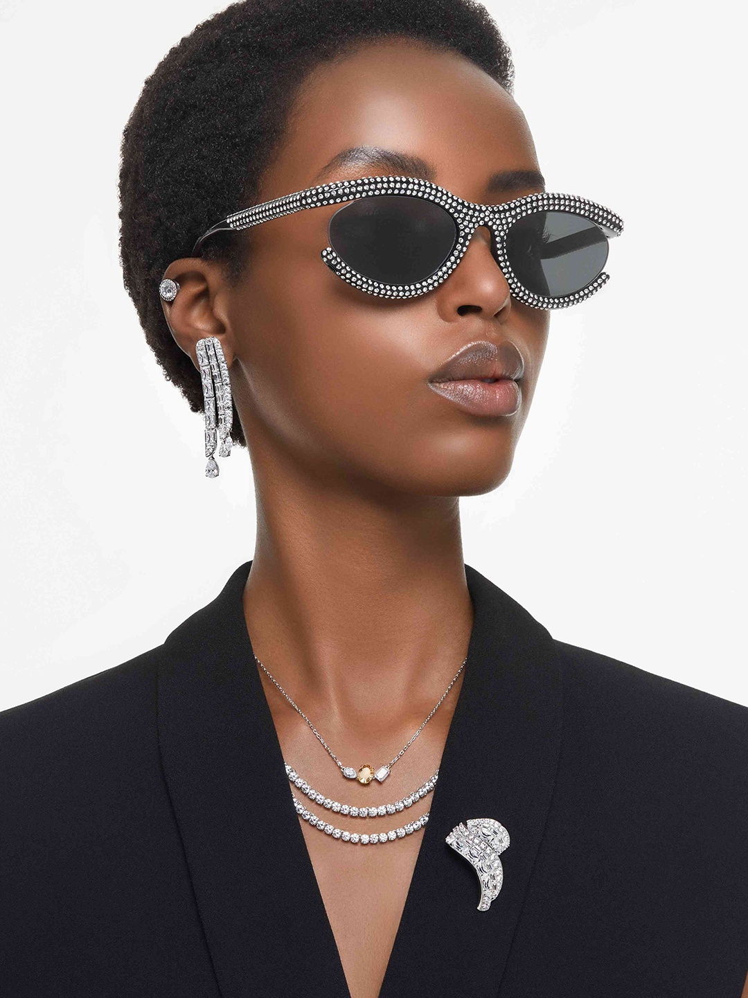 

SWAROVSKI Rhodium Plated Cubic Zirconia Studded Necklace, Silver