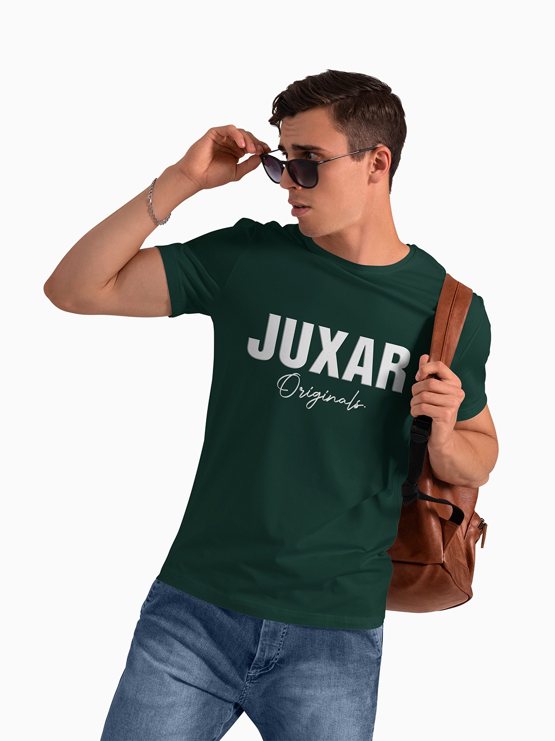 

Juxar Men Typography Printed Round Neck Cotton T-shirt, Olive