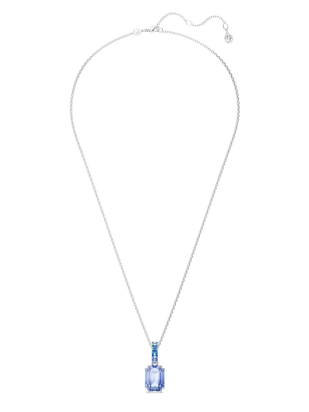 

SWAROVSKI Rhodium-Plated Crystal-Studded Octagon Cut Pendant With Chain, Silver