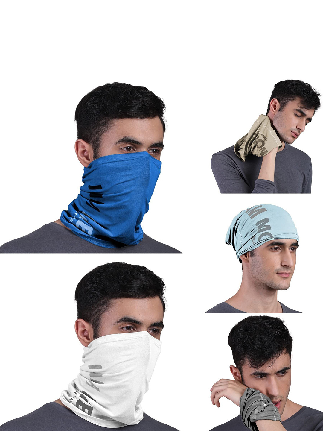 

FREECULTR Pack Of 5 Unisex Bandana Headband, Beige