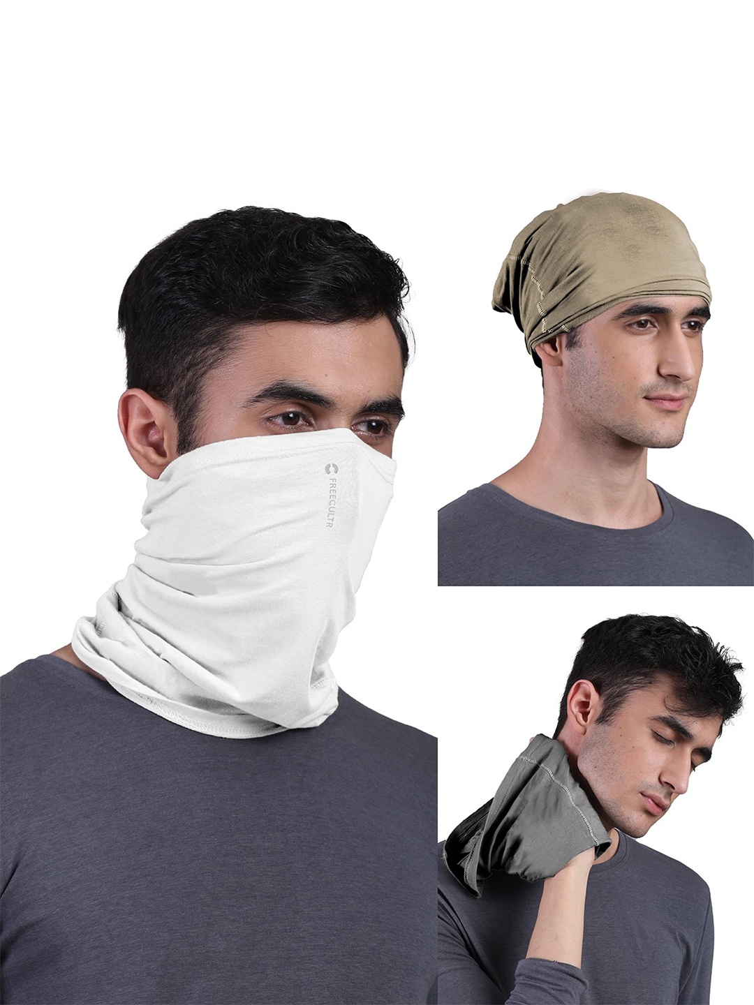 

FREECULTR Adults Pack Of 3 Bandana Headband, Beige