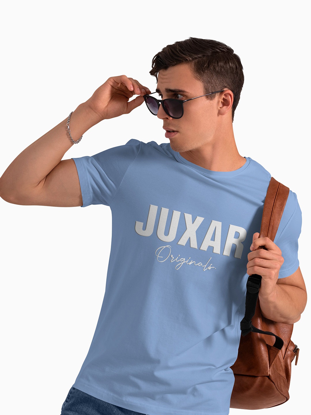 

Juxar Men Typography Printed Round Neck Cotton T-shirt, Blue