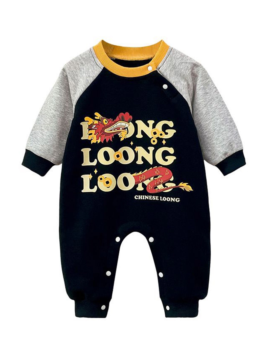 

StyleCast x Revolte Infant Boys Printed Cotton Rompers, Black