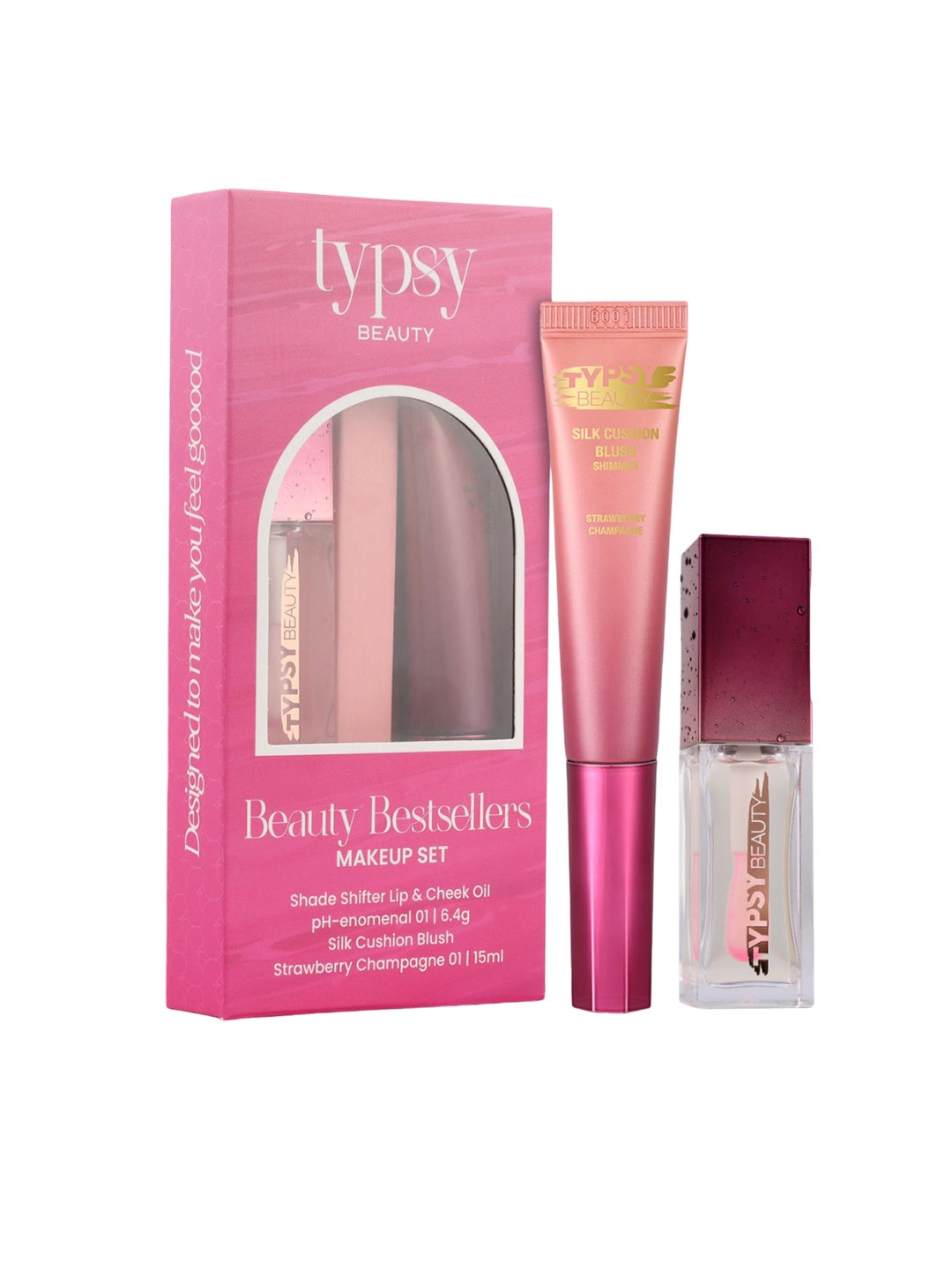 

Typsy Beauty Set Of Shifter Lip & Cheek Oil With Blush - 6.4g + 15ml, Pink