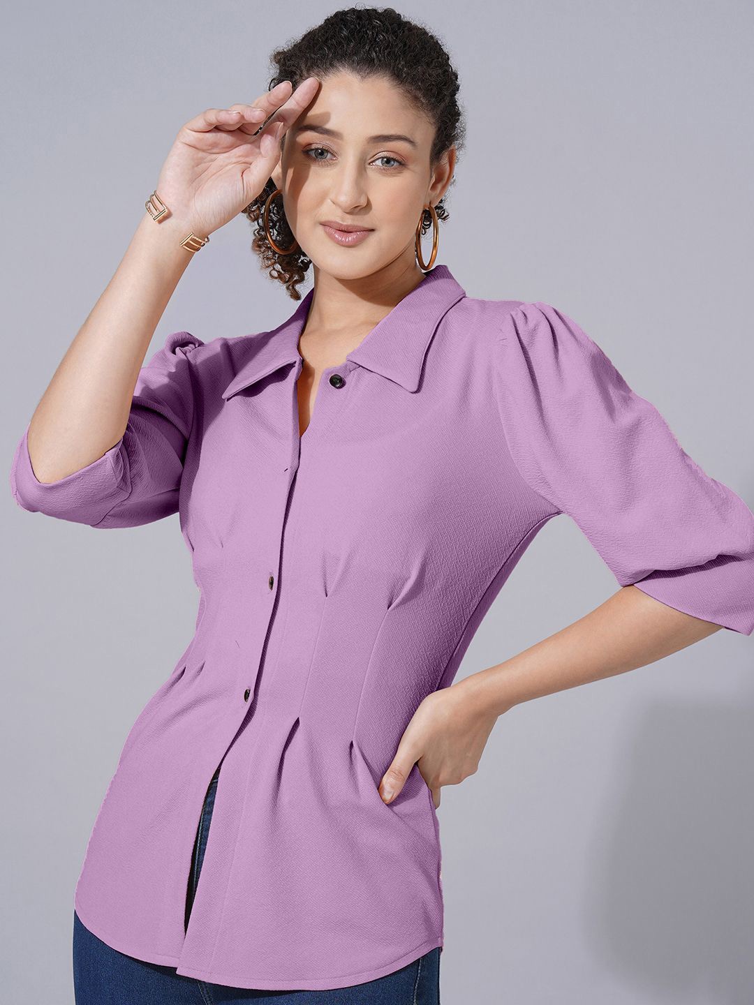 

Selvia Women Standard Opaque Formal Shirt, Purple