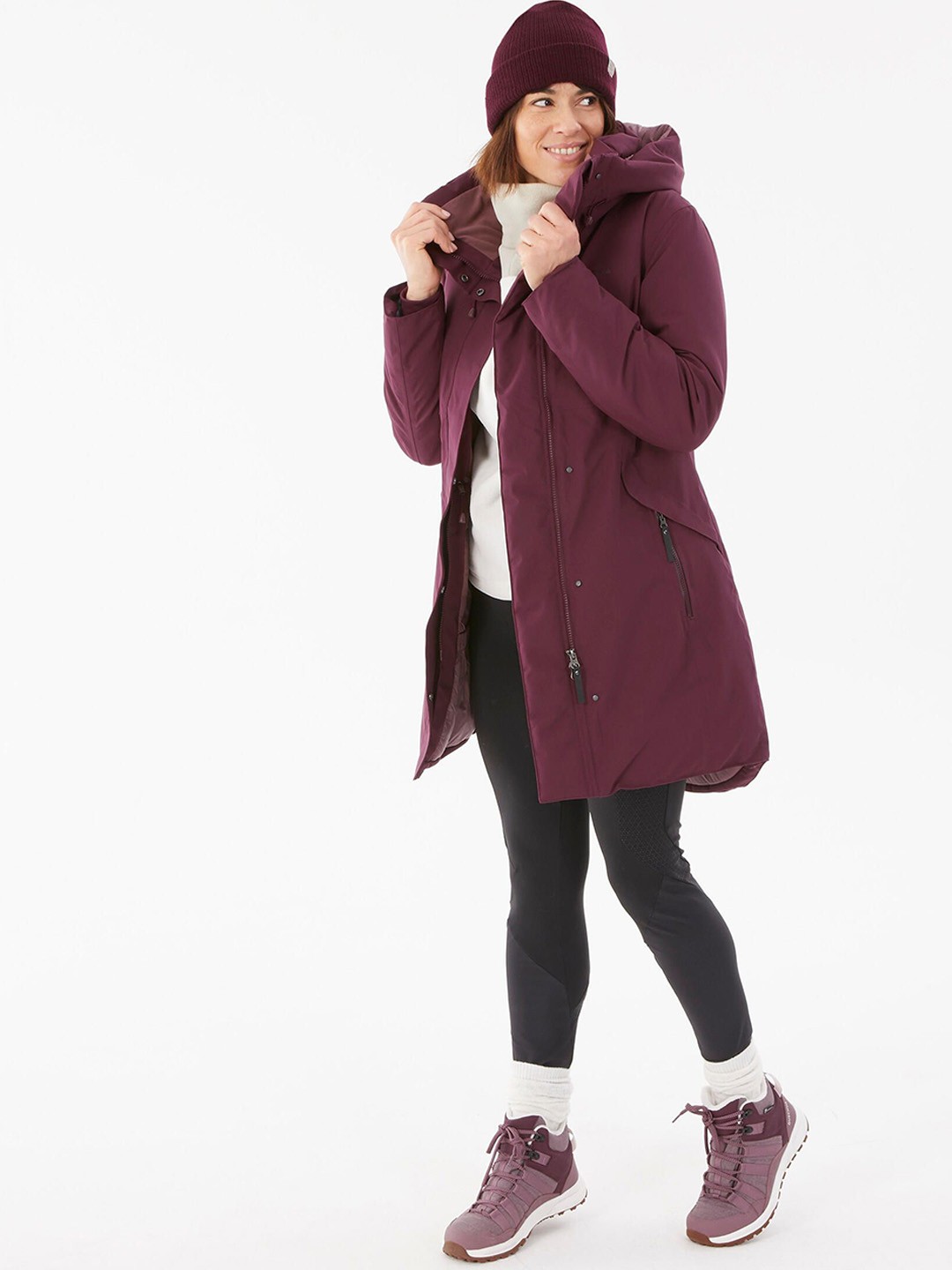 

Quechua By Decathlon Women Solid Lightweight Open Front Jacket, Lavender