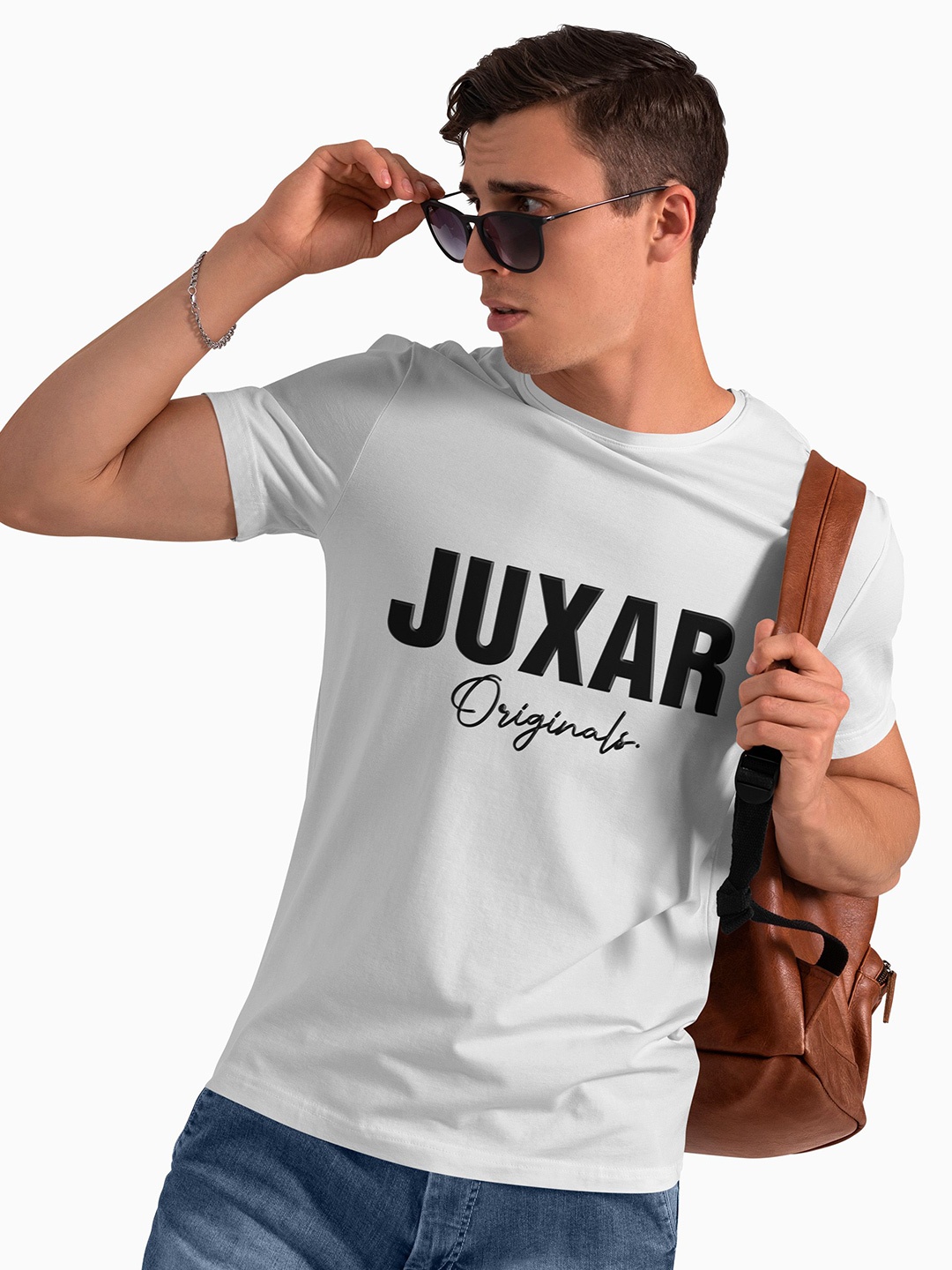 

Juxar Men Typography Printed Round Neck Cotton T-shirt, White