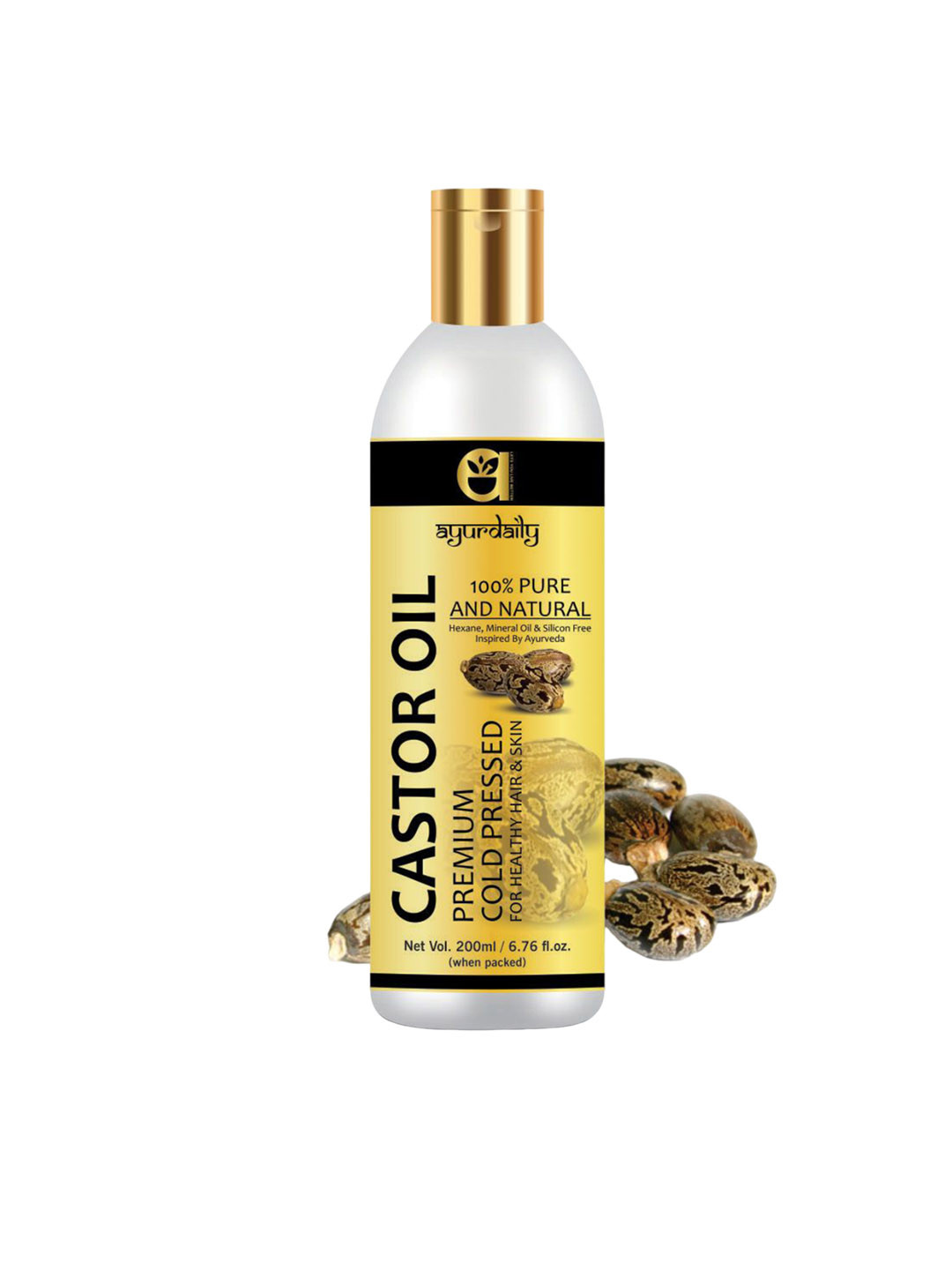 

Ayurdaily Natural Cold Pressed Castor Oil - 200ml, White