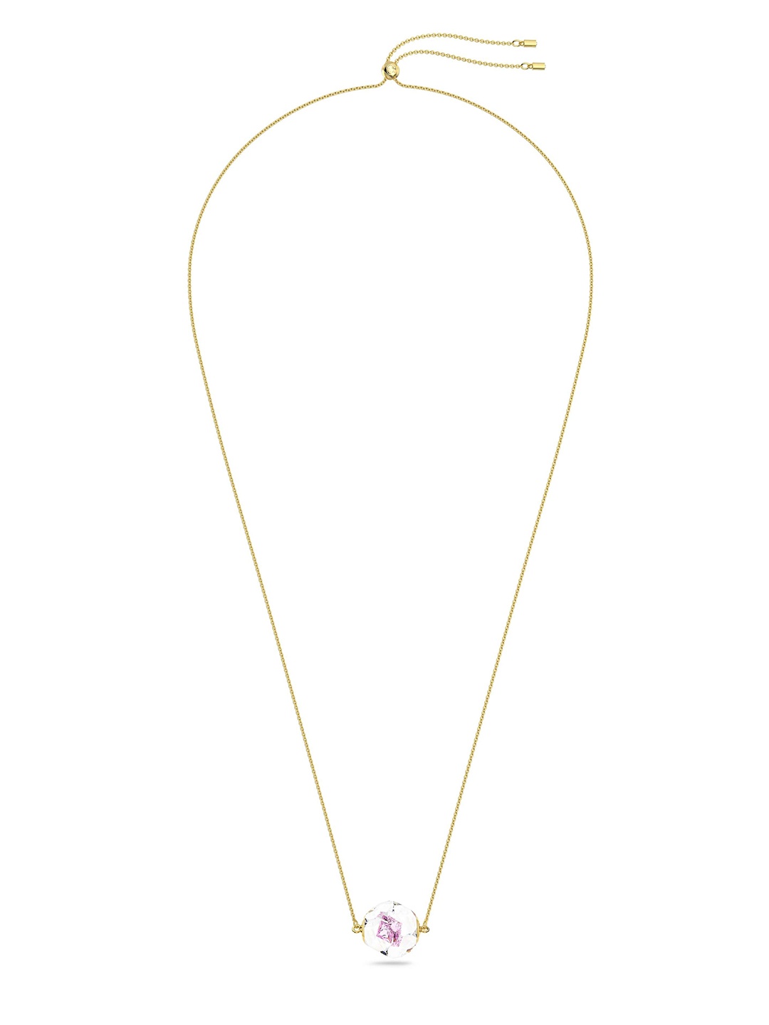 

SWAROVSKI Gold-Plated Crystal-Studded Diamond Shape Pendant With Chain