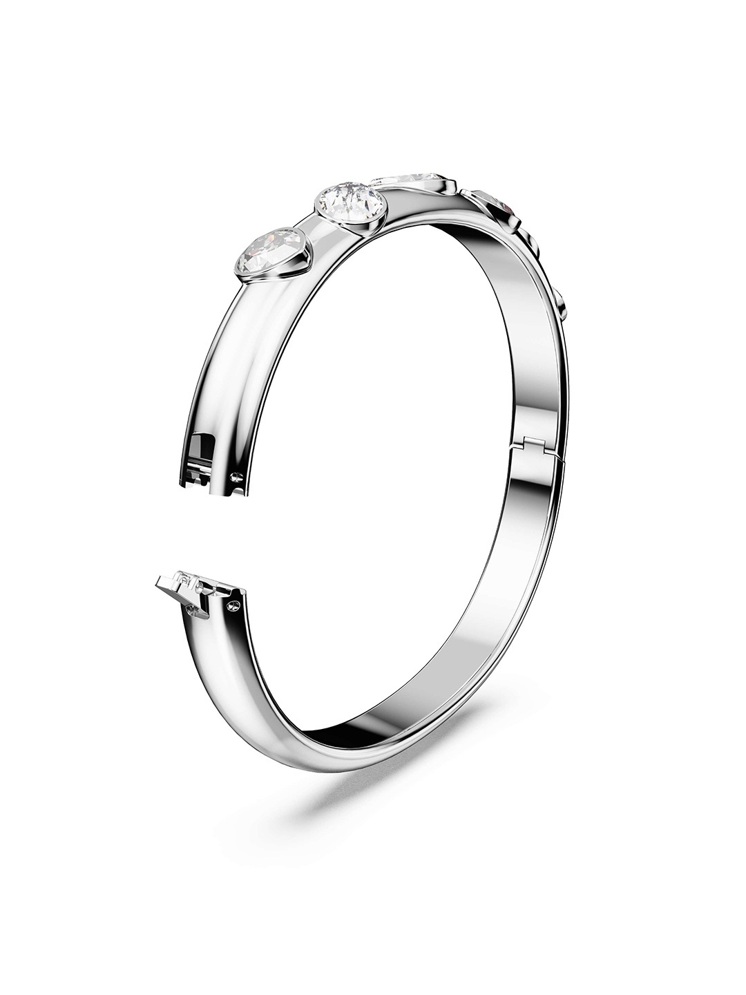 

SWAROVSKI Crystals Rhodium-Plated Bangle-Style Bracelet, Silver