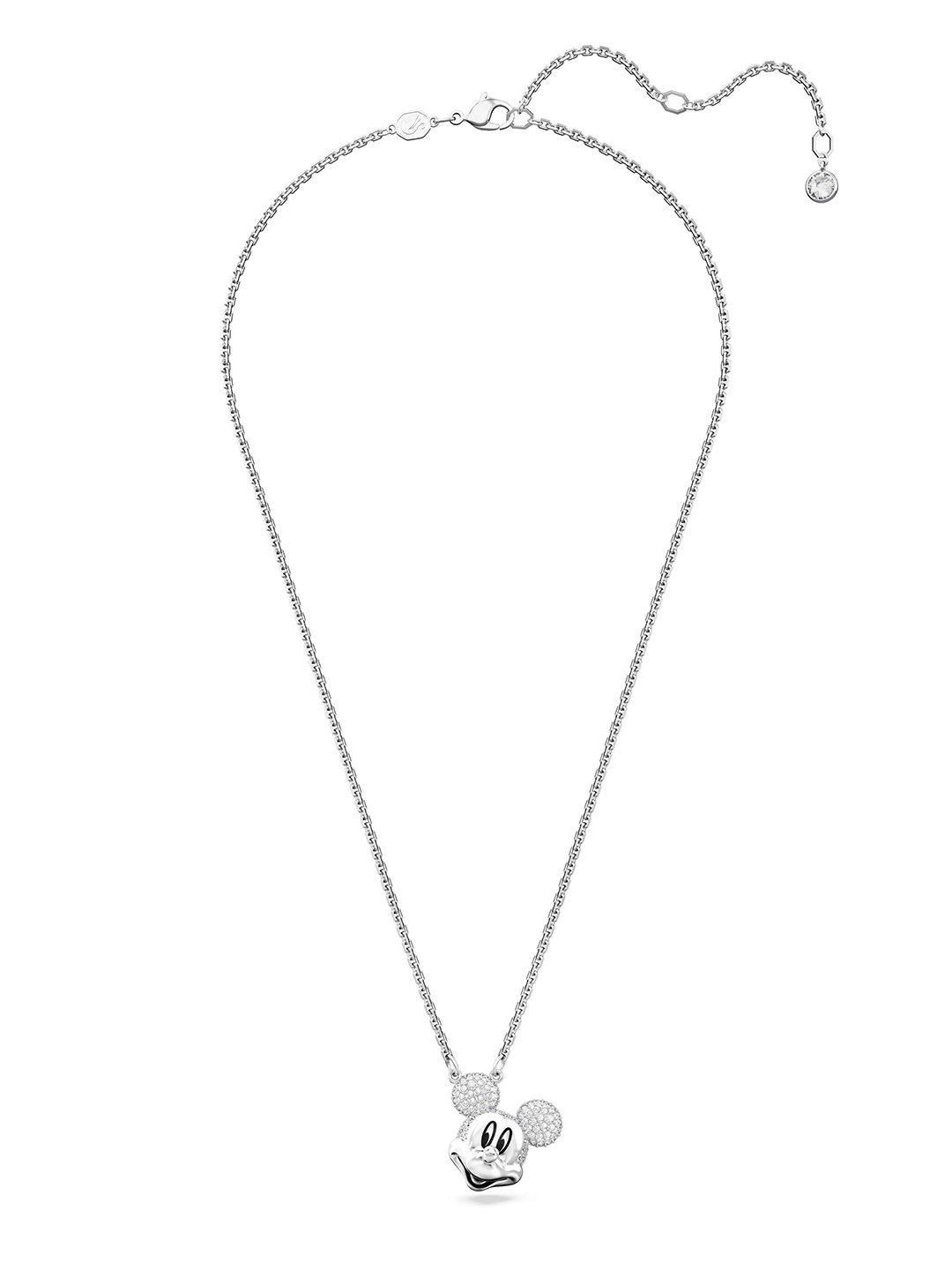 

SWAROVSKI Unisex Rhodium-Plated Mickey Mouse Crystals-Studded Necklace, Silver