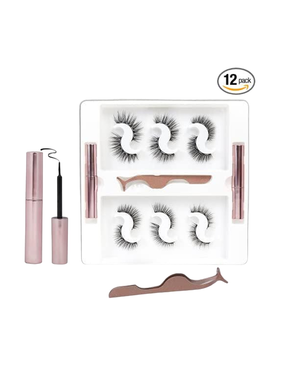 

Lovelash 6 Pairs Magnetic False Eyelashes With Set Of 2 Magnetic Eyeliner Kit - Black