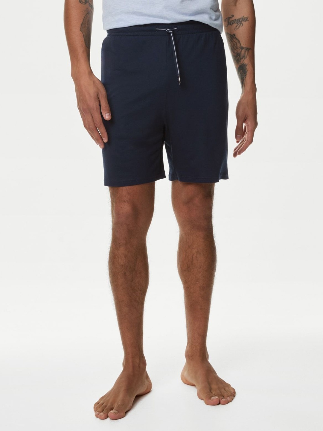 

Marks & Spencer Men Cotton Lounge Shorts, Navy blue