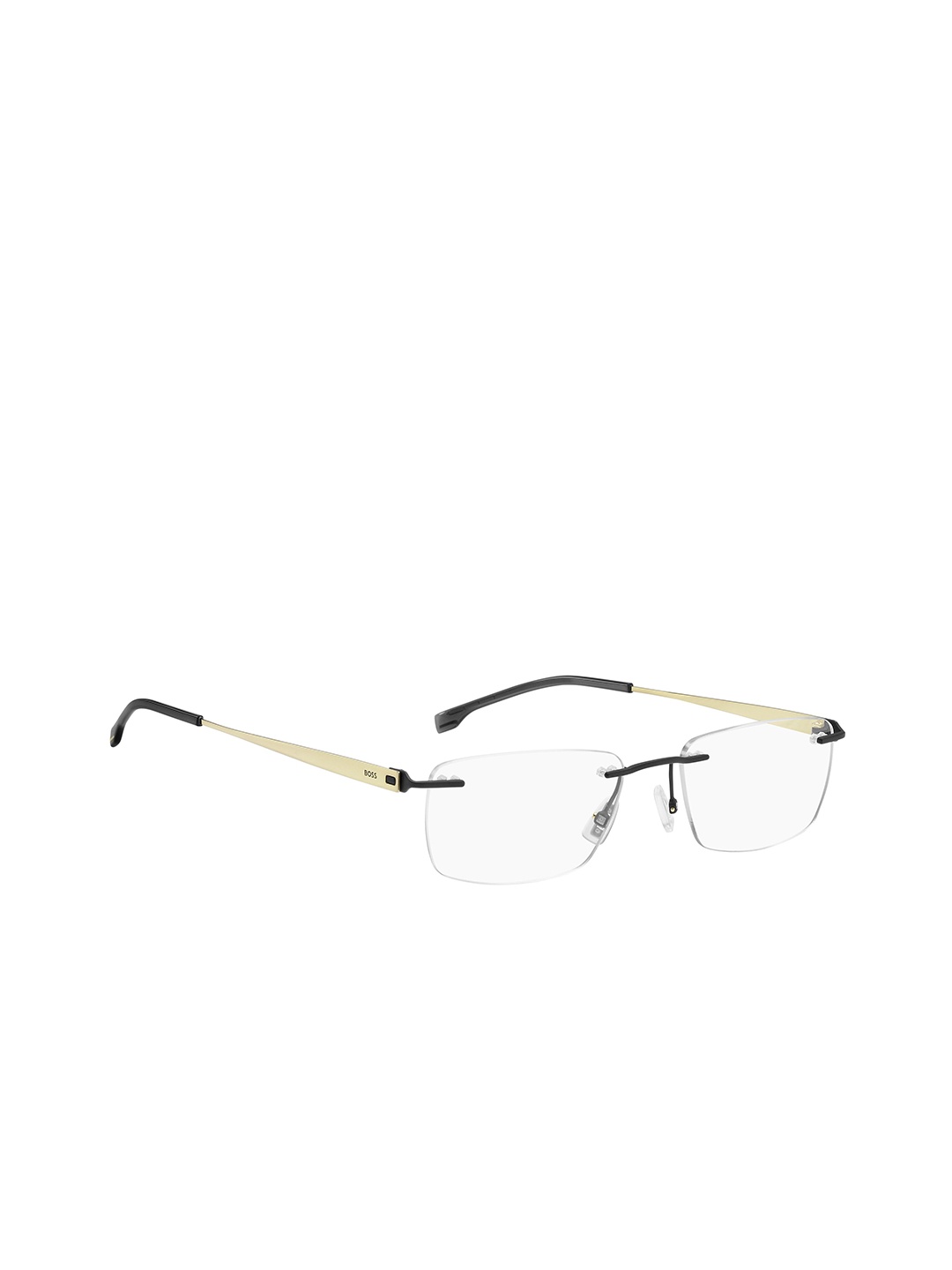 

HUGO Men Rimless Square Frames, Black