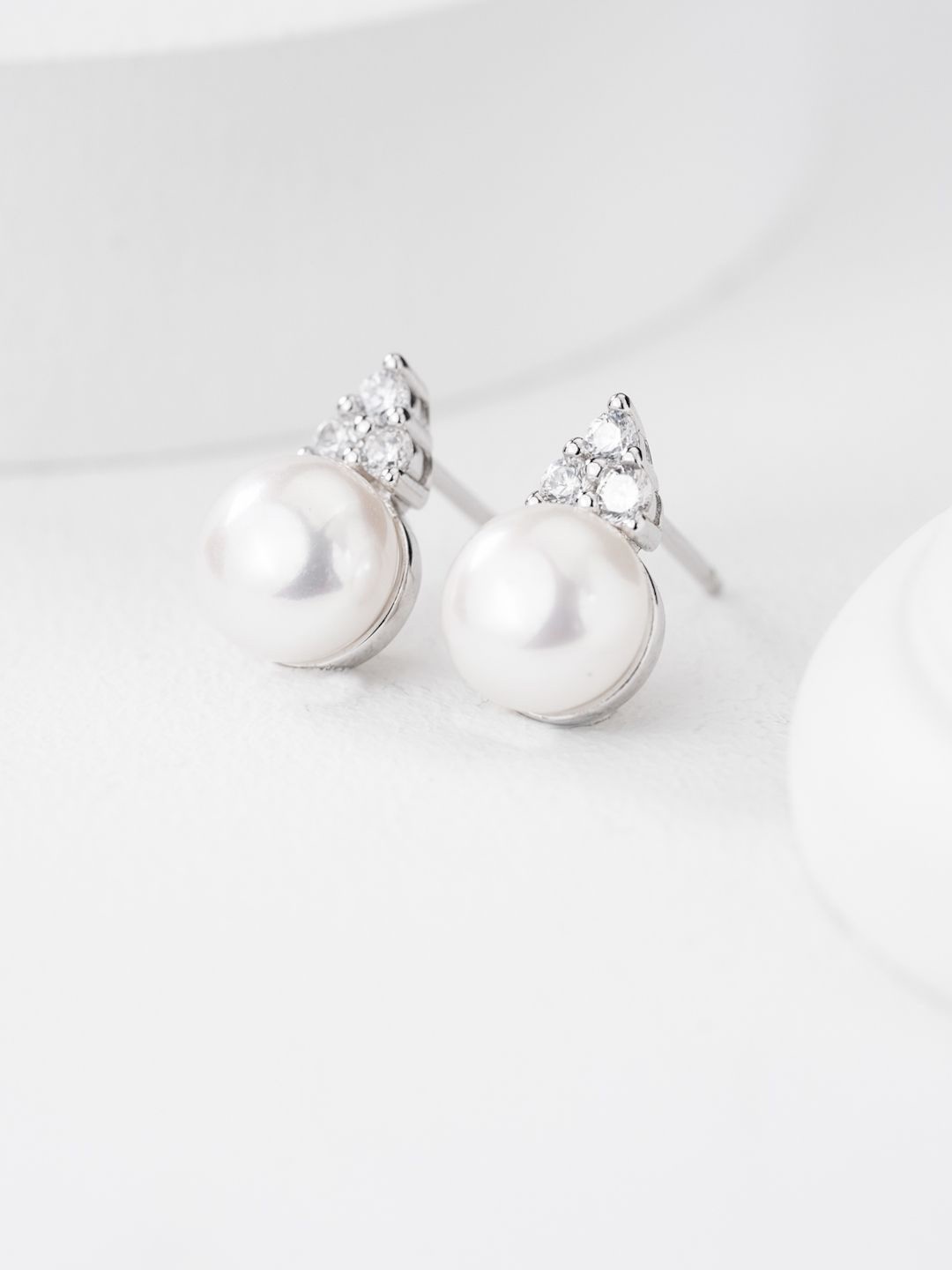 

MISS JO Contemporary Studs Earrings, Silver
