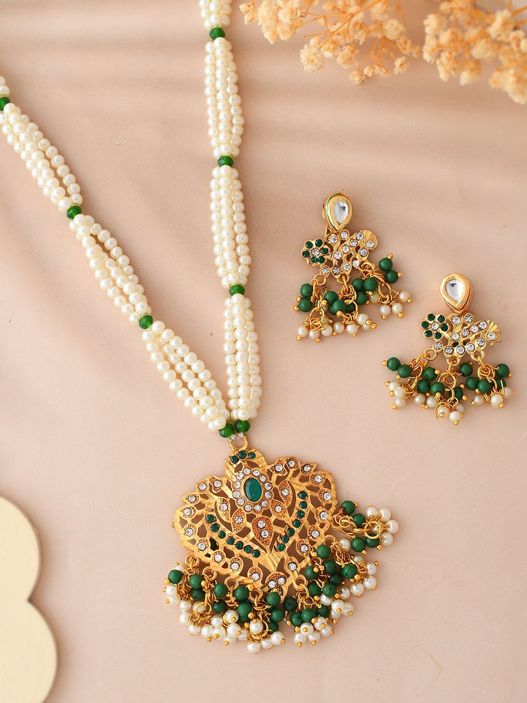 

Silvermerc Designs Gold-Plated Beaded Jewellery Set