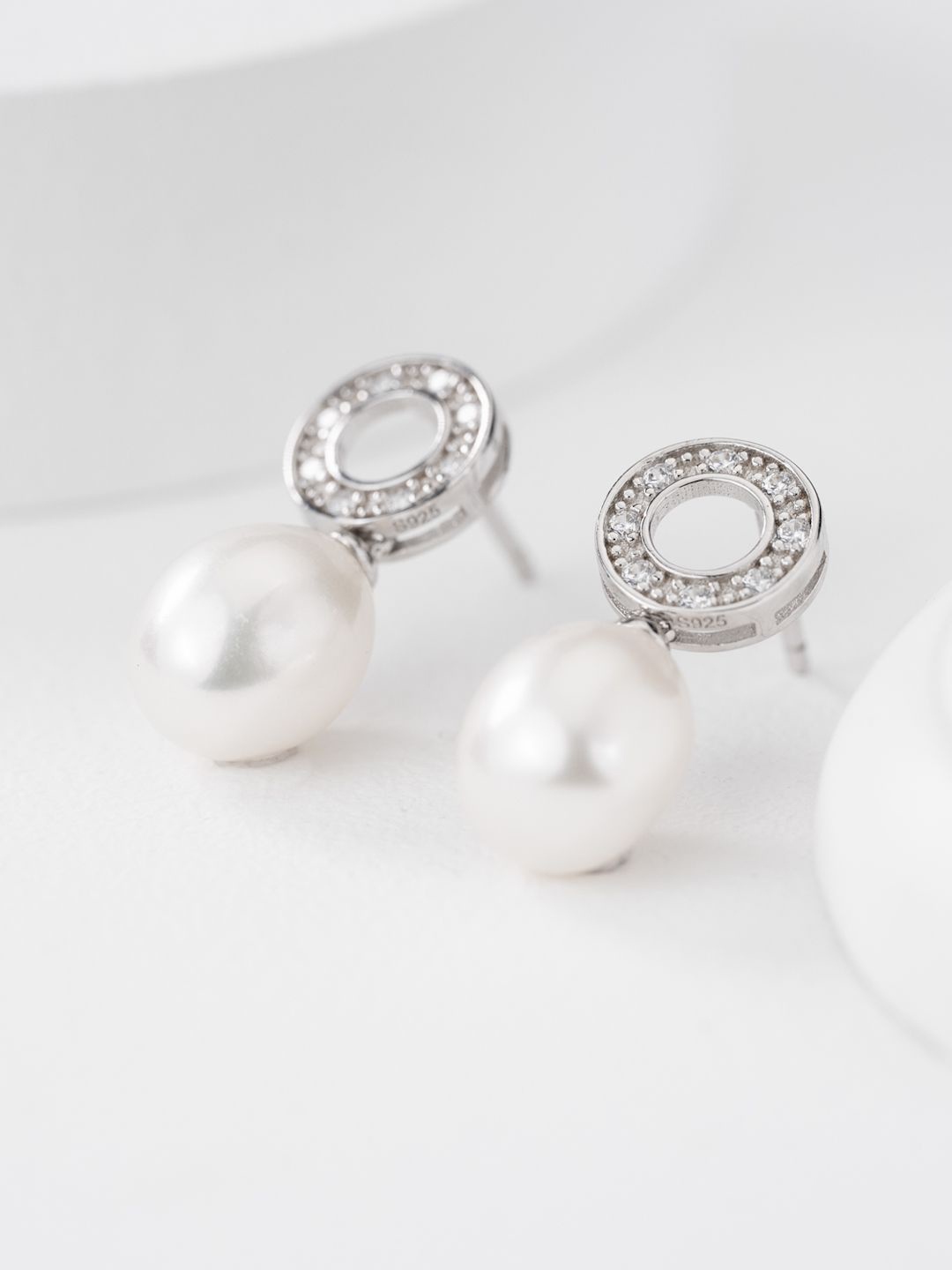 

MISS JO Contemporary Studs Earrings, Silver