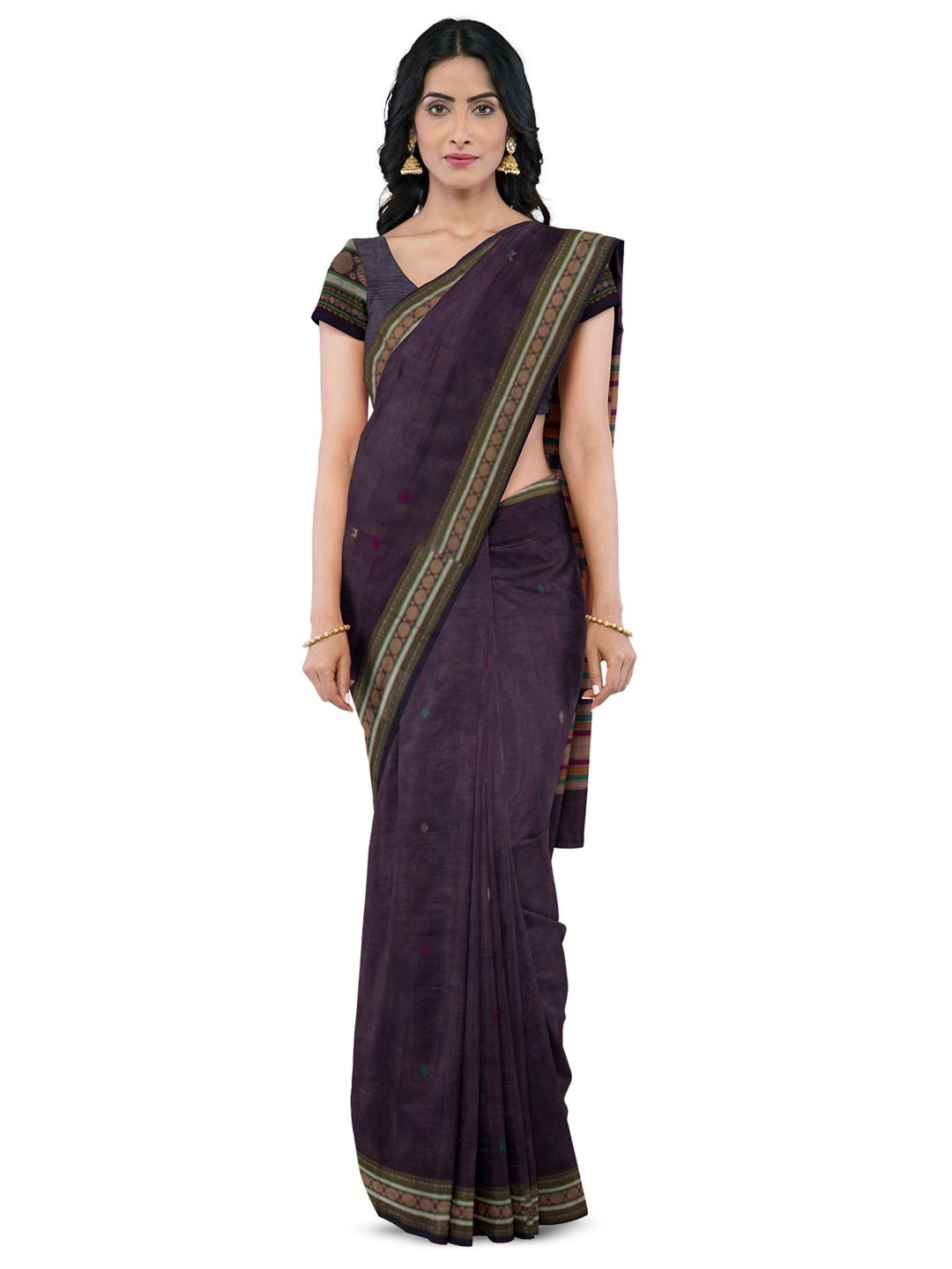 

Avishya Woven Design Pure Cotton Kanjeevaram Saree, Purple