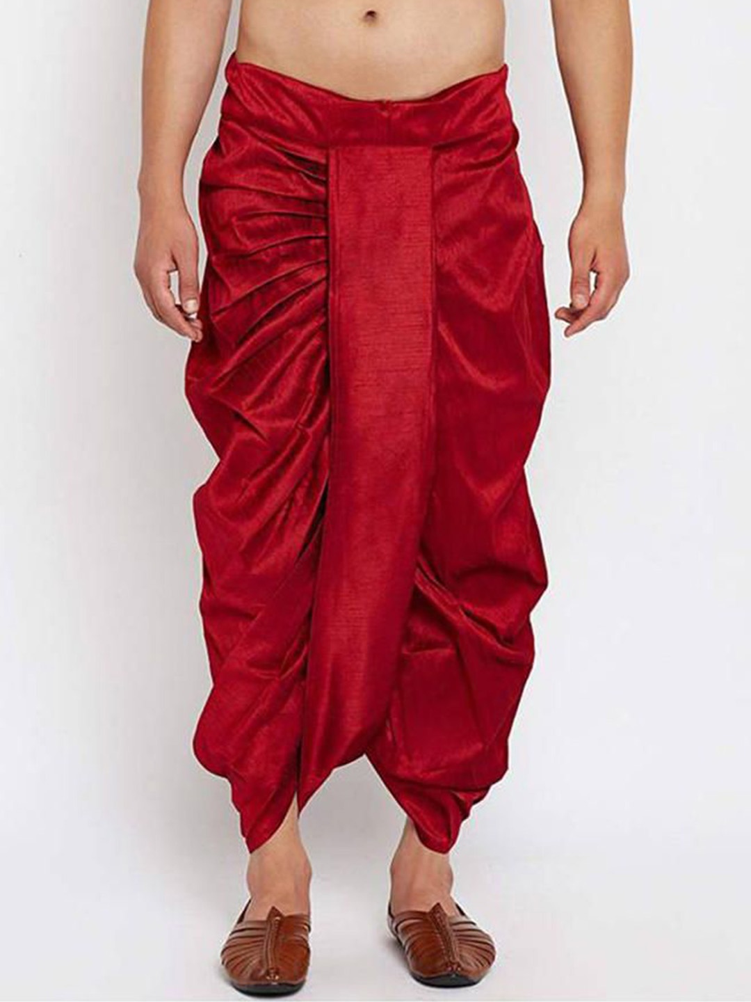 

FANZI Men Solid Dhoti Pant, Red