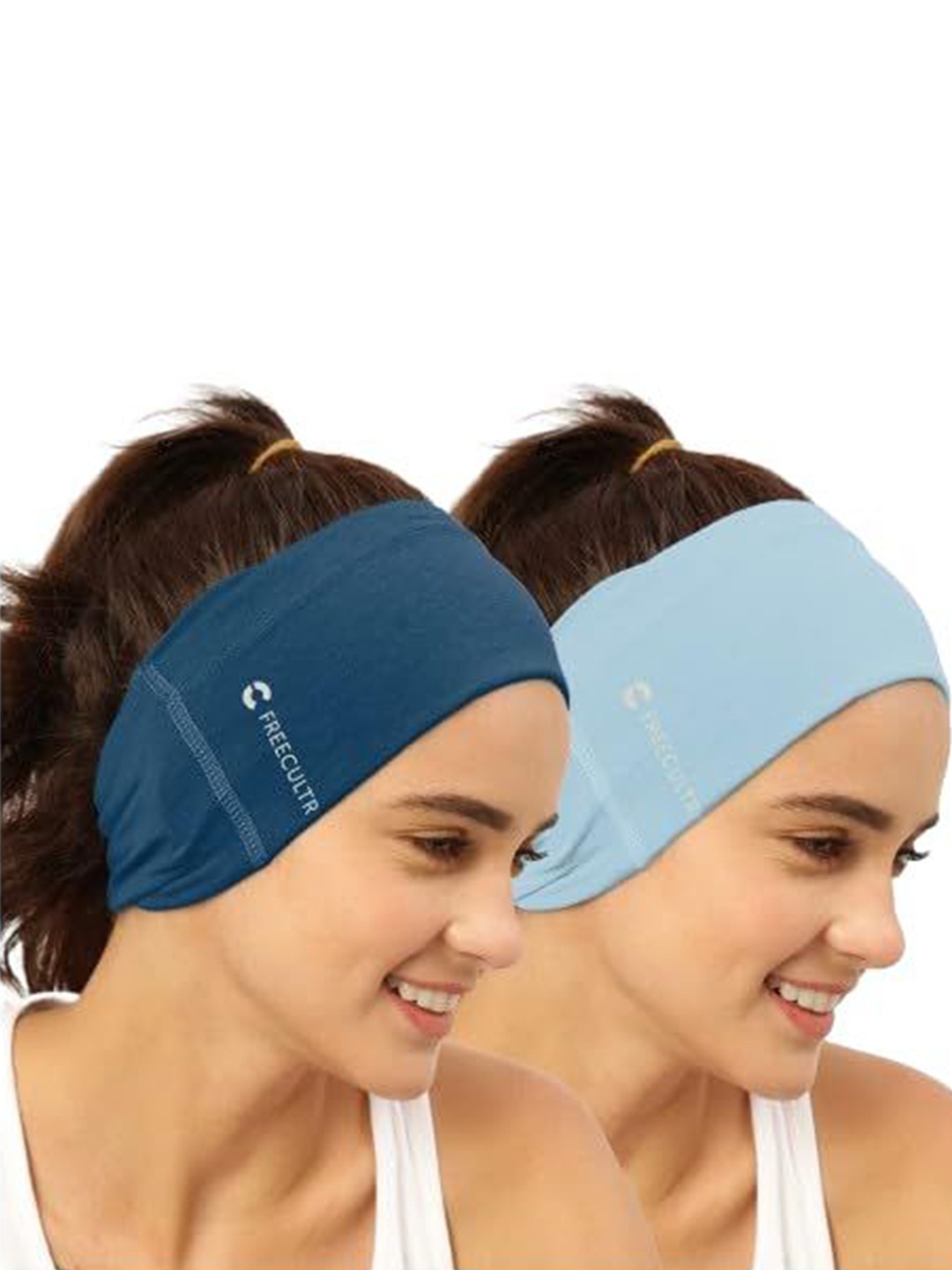 

FREECULTR Unisex Pack of 2 Bandana Headband, Blue
