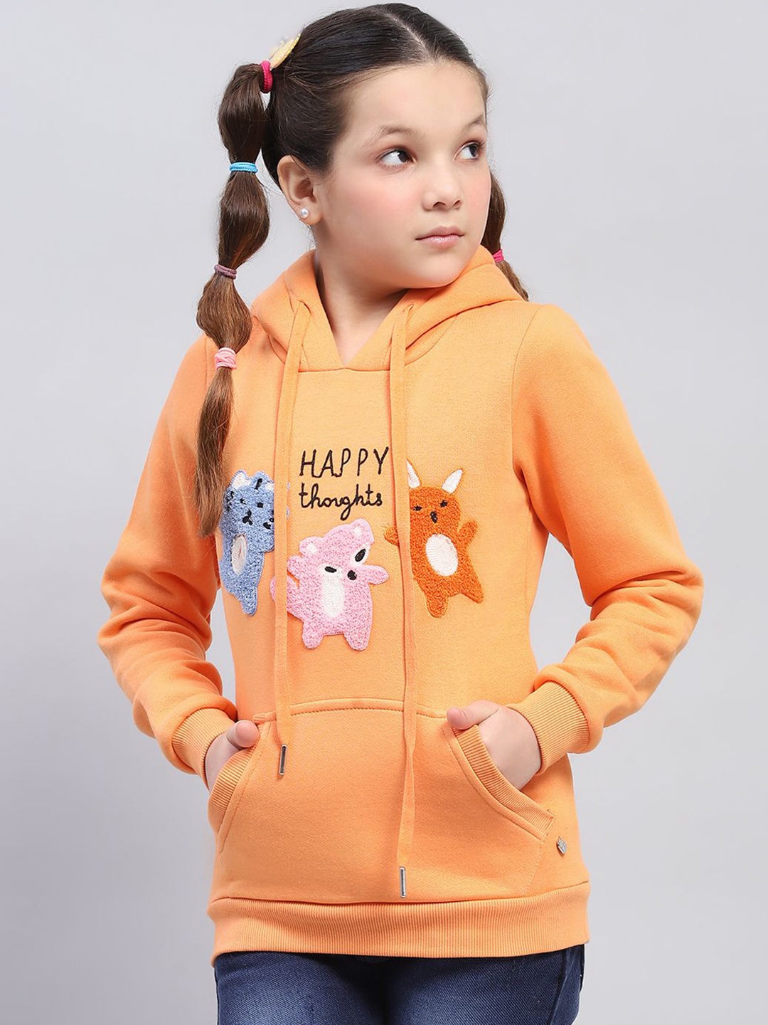 

Monte Carlo Girls Printed Hooded Sweatshirt, Orange