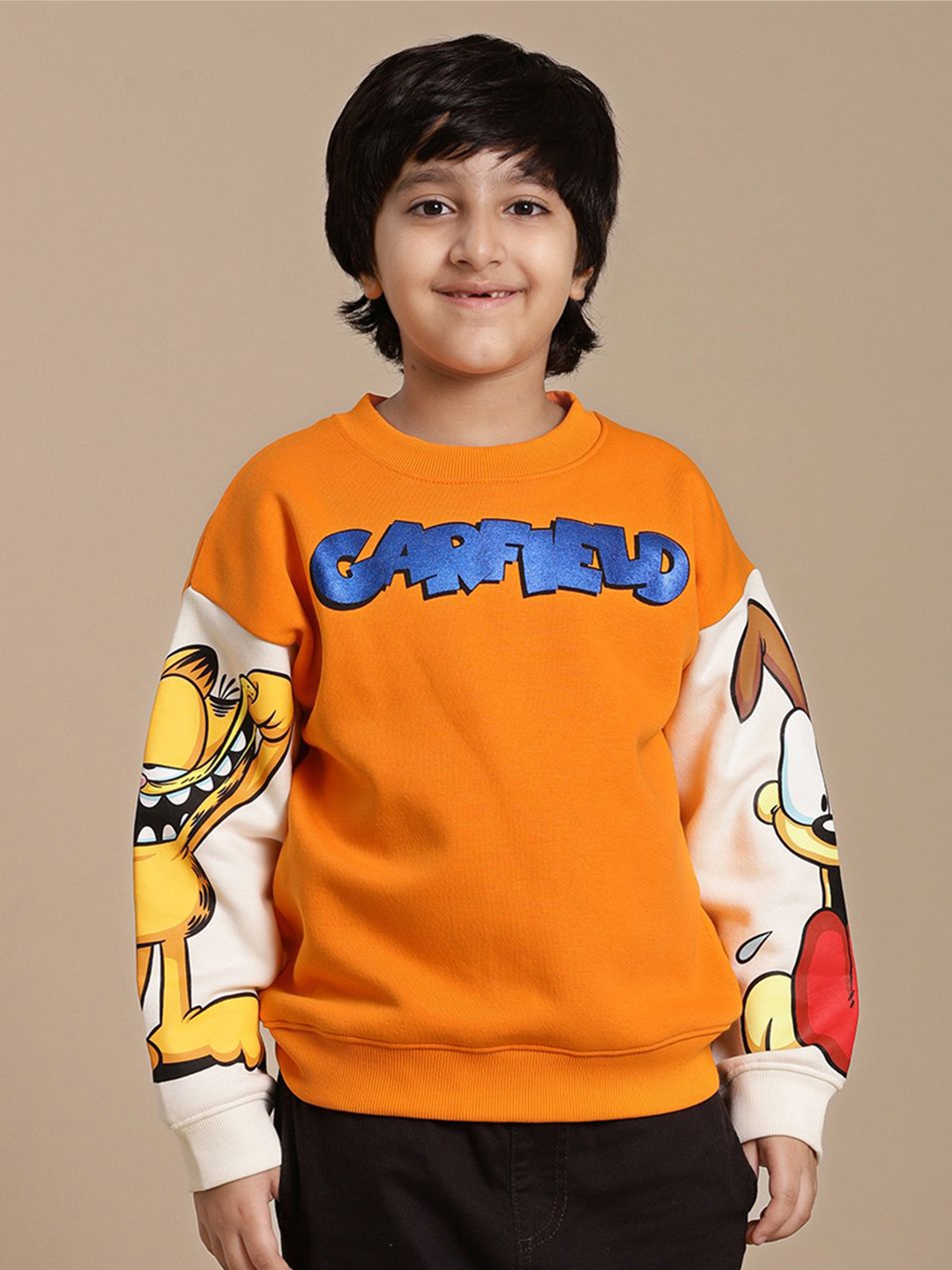 

Kids Ville Garfield Printed Oversize Sweatshirt For Boys, Orange