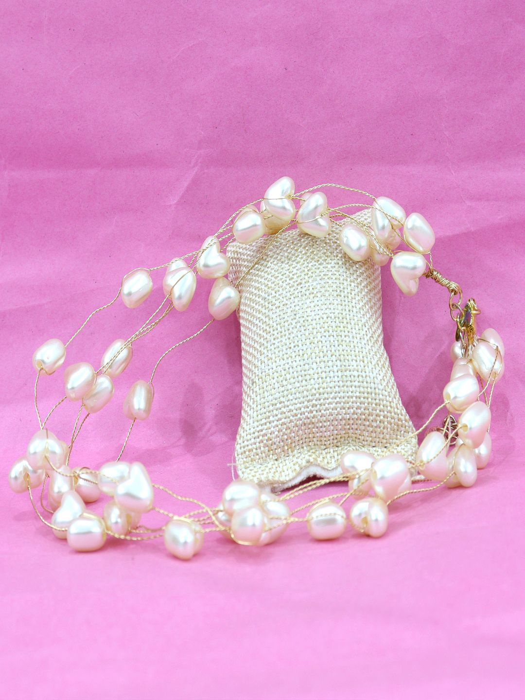 

VAGHBHATT Gold-Plated Pearls Beaded Necklace, White