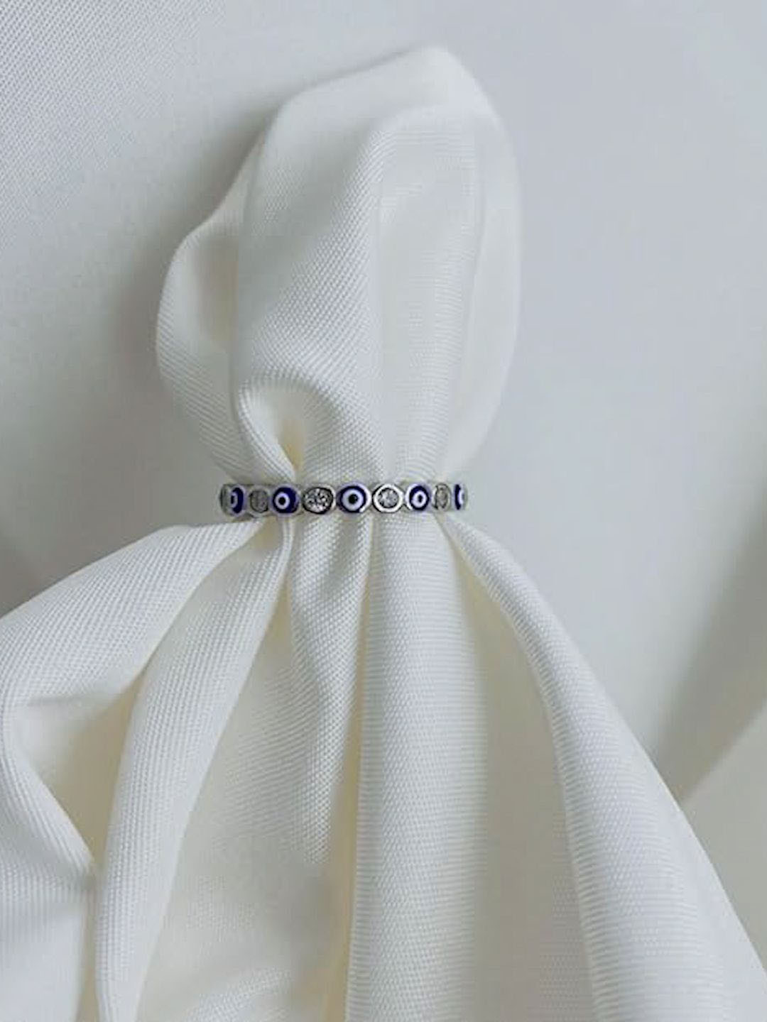 

MISS JO Rhodium-Plated CZ-Studded Finger Ring, Silver