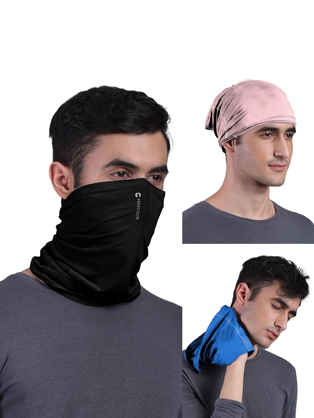 

FREECULTR Adults Pack Of 3 Bandana Headband, Black