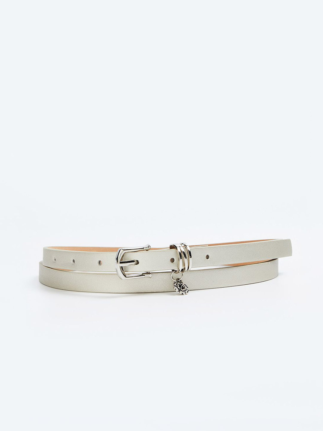 

Ginger by Lifestyle Women PU Slim Belt, Silver