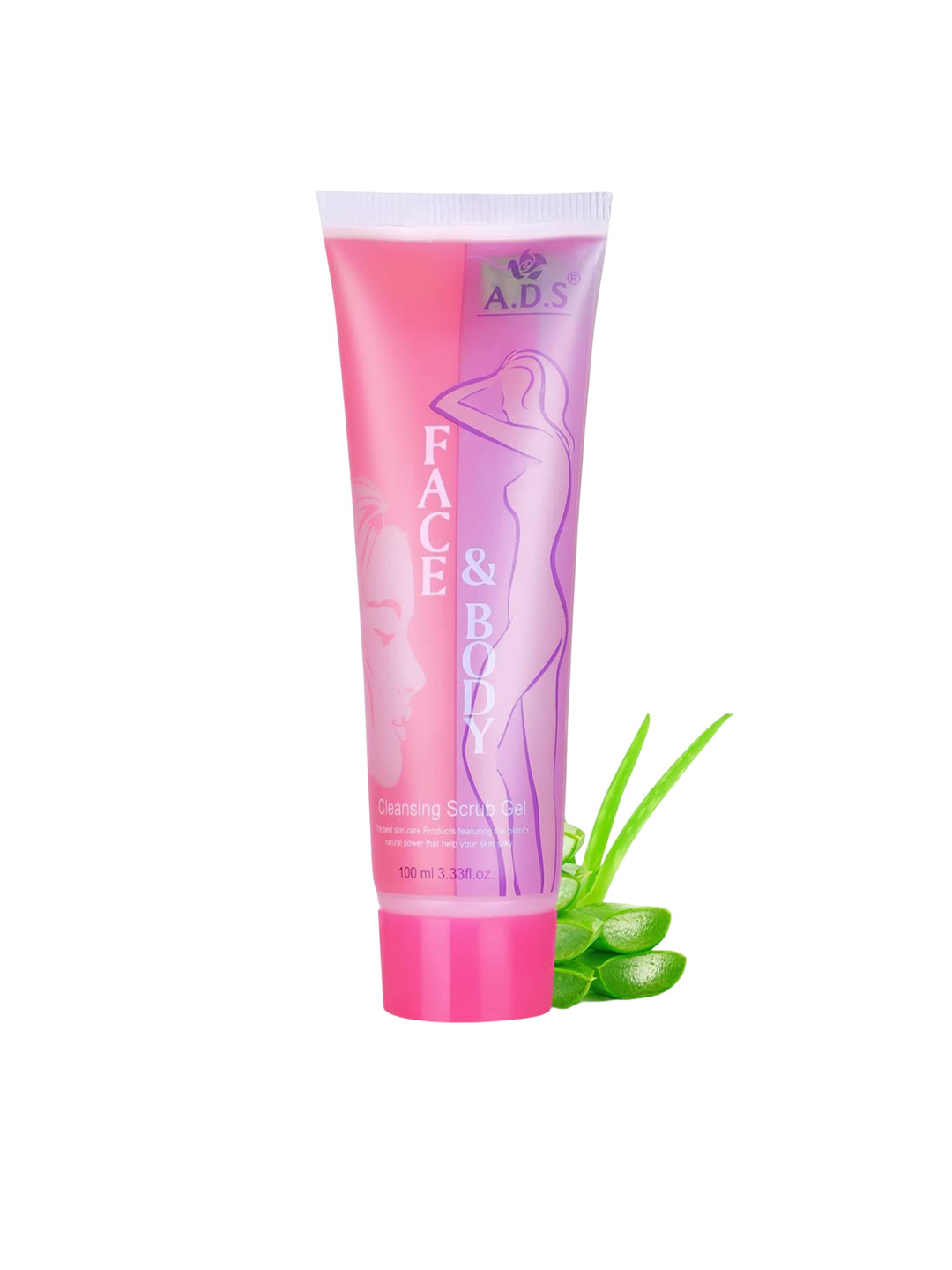 

A.D.S Aloevera Face & Body Cleansing Scrub Gel For Smooth & Soft Skin - 100ml, Pink