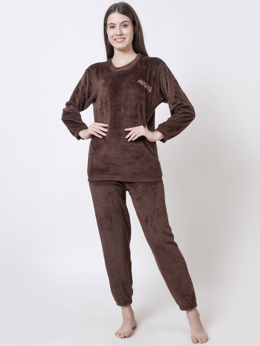 

AVYAY Women Night suit, Coffee brown