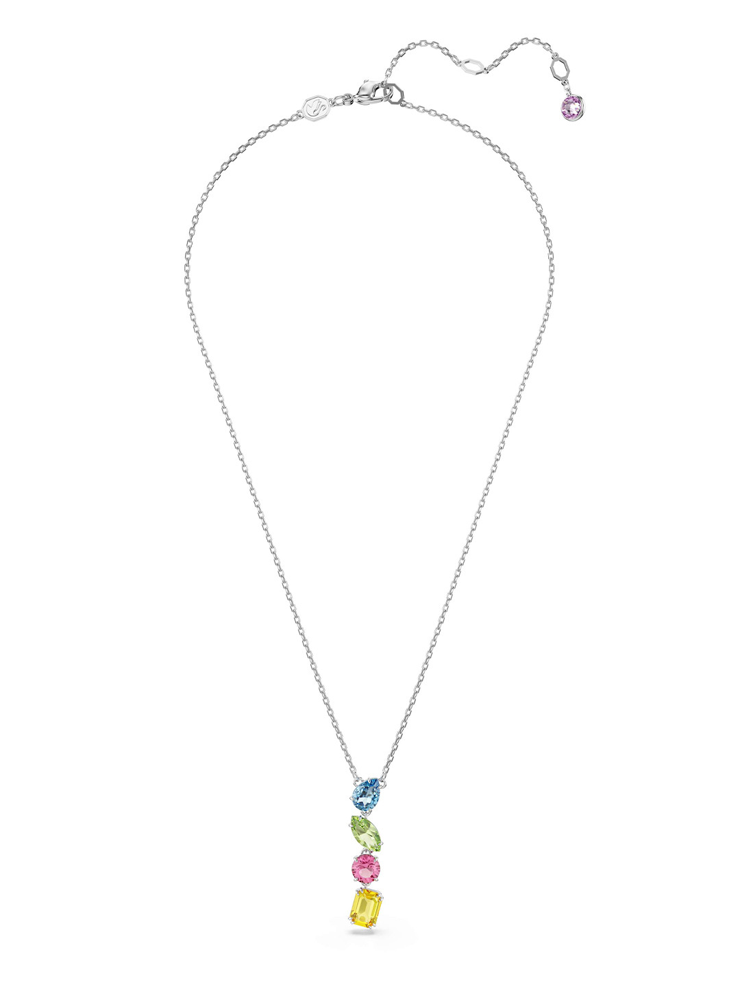 

SWAROVSKI Rhodium Plated Crystal Stone Studded Necklace, Silver