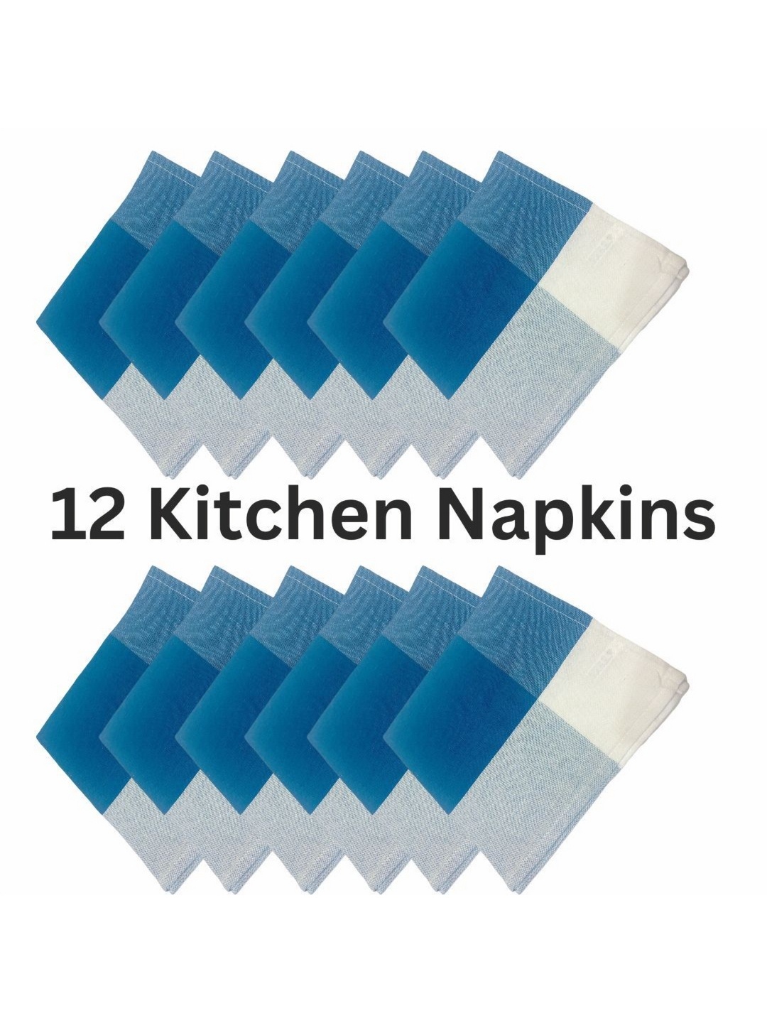 

Lushomes 12-Pcs Off White & Green Checked Pure Cotton Kitchen Towels