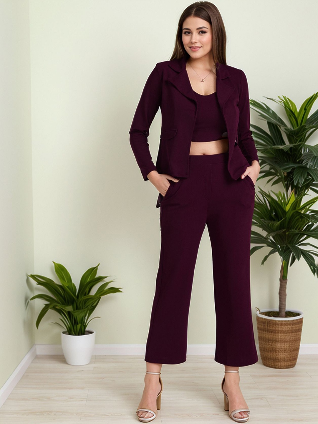 

all about you Top & Trouser With Blazers Co-Ords, Purple