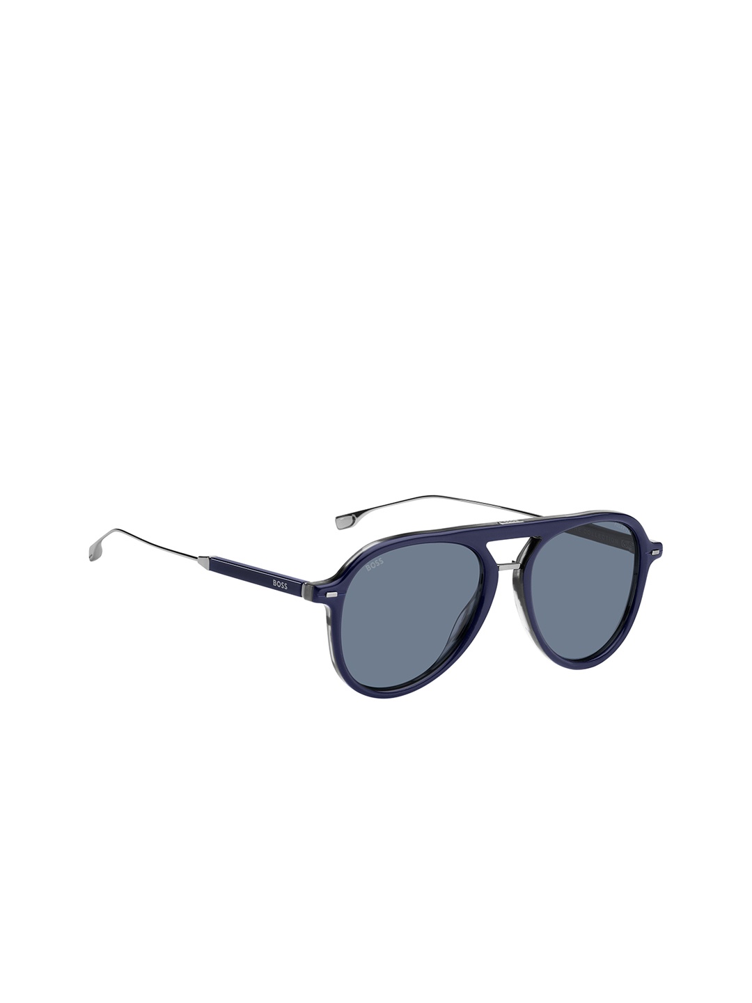 

HUGO Men Aviator Sunglasses with UV Protected Lens, Blue