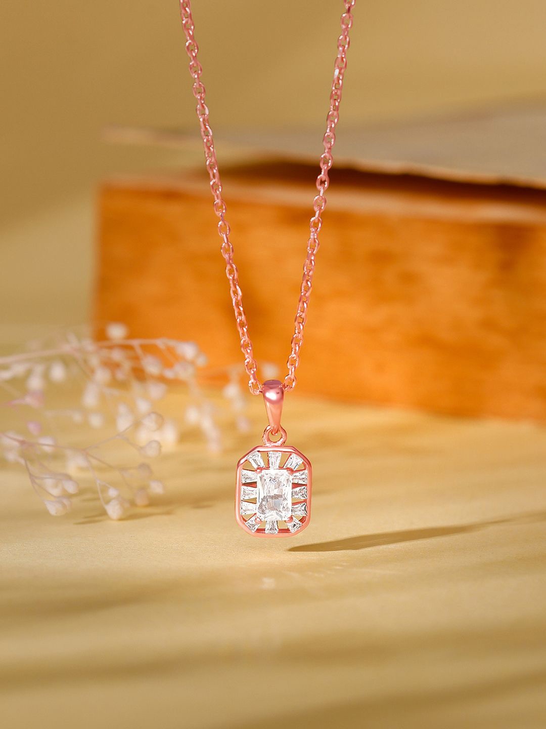 

GIVA 925 Sterling Silver Rose Gold-Plated Contemporary Pendants With Chains