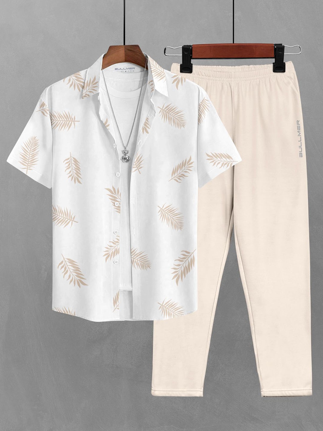 

BULLMER Printed Short Sleeves Shirt With Trouser, Off white
