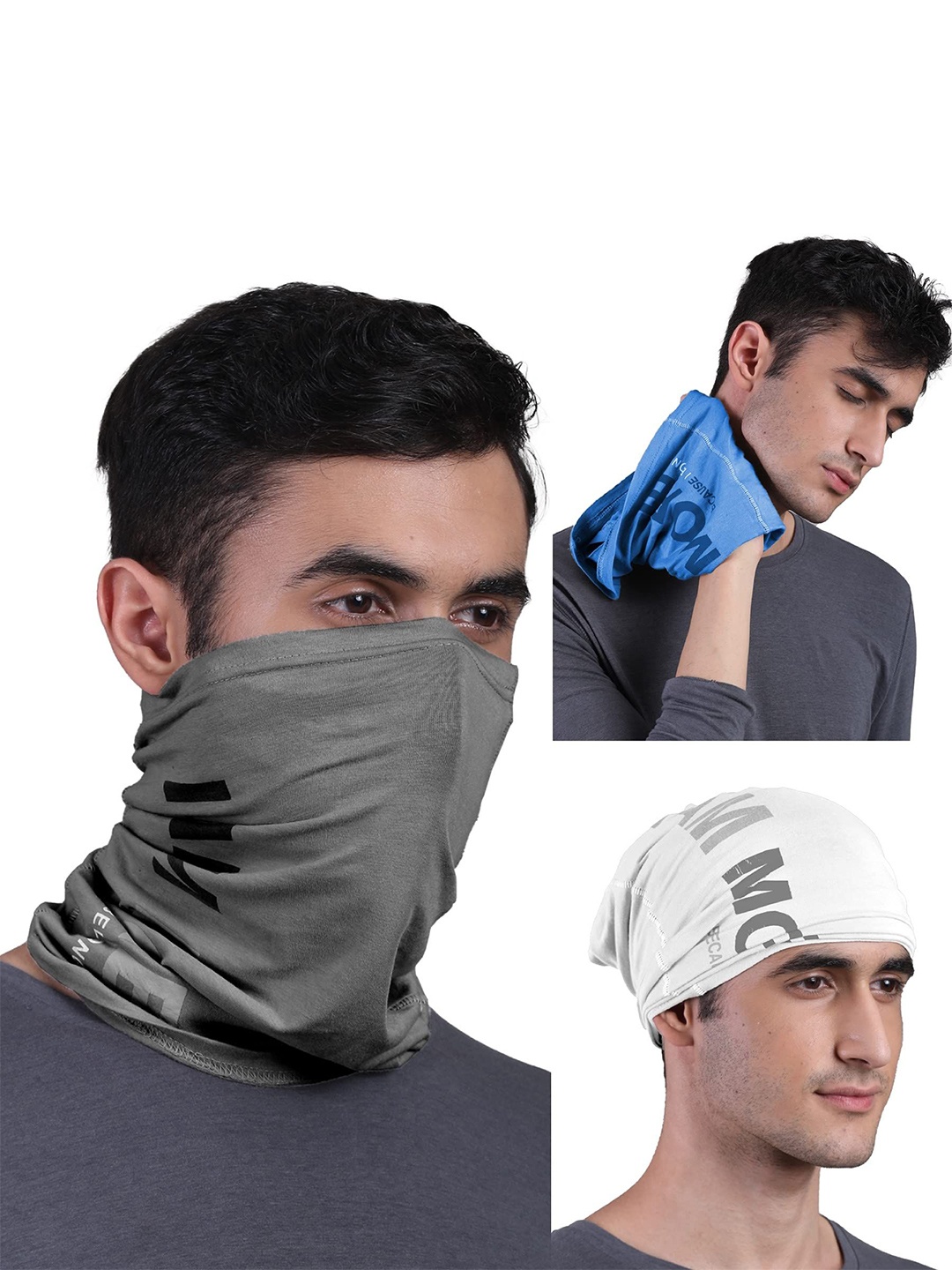 

FREECULTR Pack Of 3 Unisex Bandana Headband, Blue
